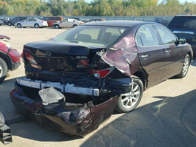 JTHBF30G825003738 - 2002 LEXUS ES 300 MAROON photo 4