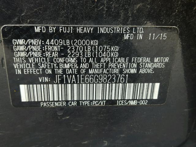 JF1VA1E66G9823761 - 2016 SUBARU WRX PREMIU GRAY photo 10