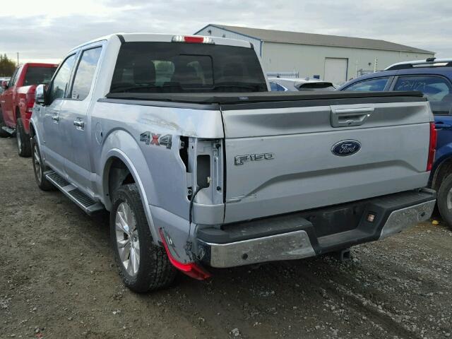 1FTEW1EG2FFC73219 - 2015 FORD F150 SUPER SILVER photo 3