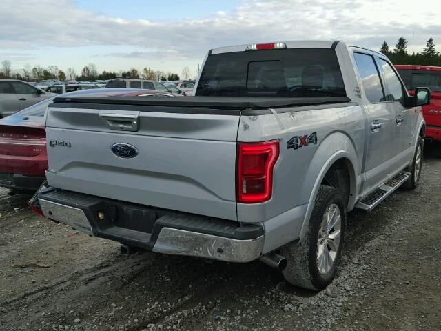 1FTEW1EG2FFC73219 - 2015 FORD F150 SUPER SILVER photo 4