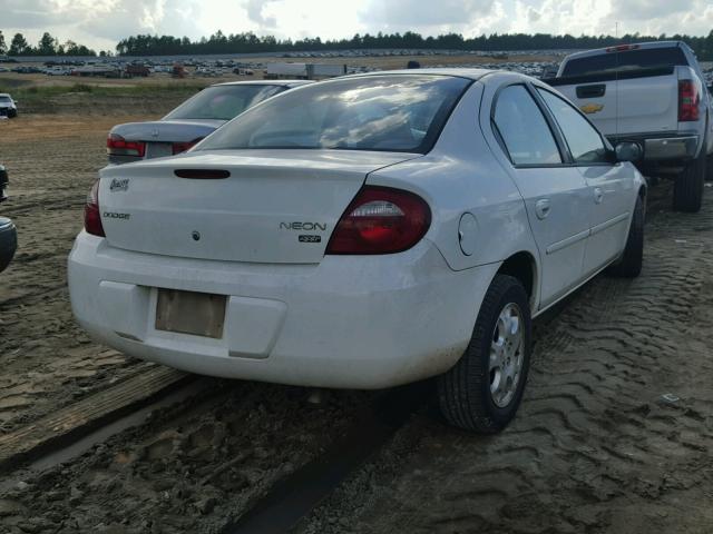 1B3ES56C85D284848 - 2005 DODGE NEON WHITE photo 4