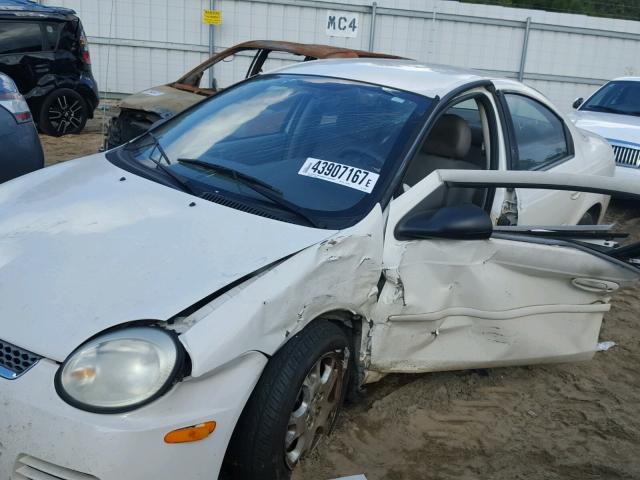 1B3ES56C85D284848 - 2005 DODGE NEON WHITE photo 9