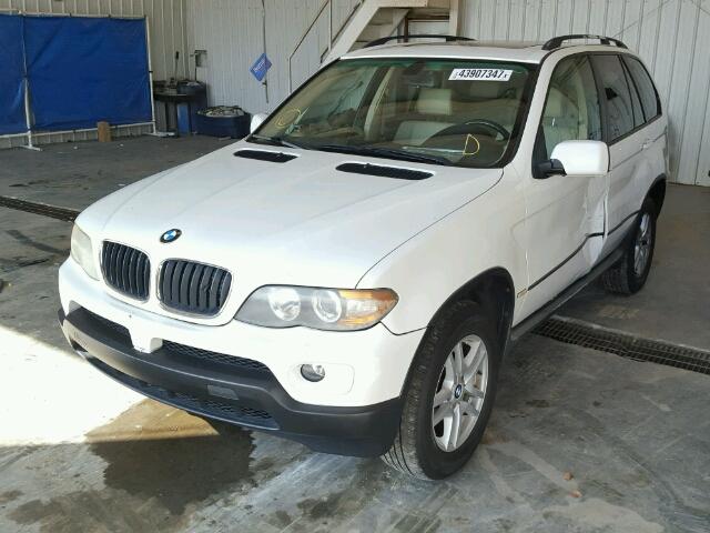 5UXFA13585LY21727 - 2005 BMW X5 WHITE photo 2