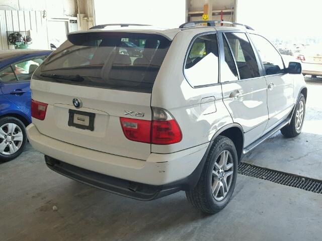 5UXFA13585LY21727 - 2005 BMW X5 WHITE photo 4