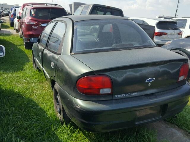 2C1MR522XX6726644 - 1999 CHEVROLET METRO LSI GREEN photo 3