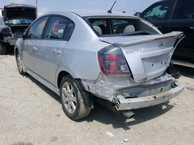 3N1AB6APXBL719794 - 2011 NISSAN SENTRA 2.0 SILVER photo 3