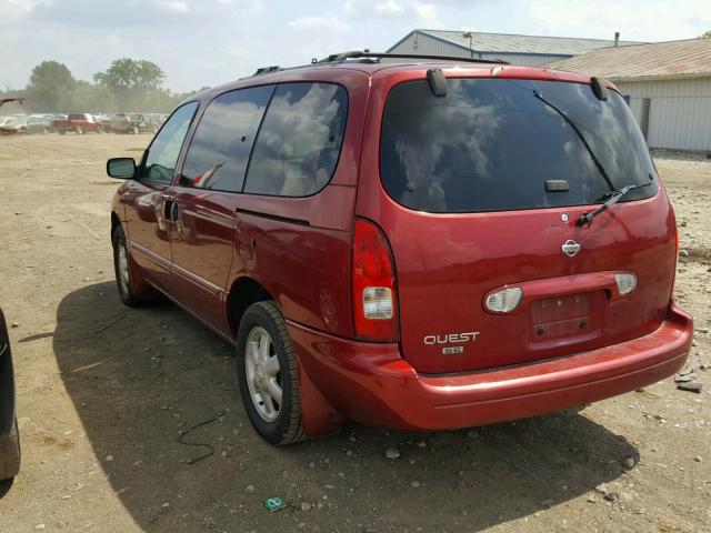 4N2ZN16T61D806867 - 2001 NISSAN QUEST SE RED photo 3