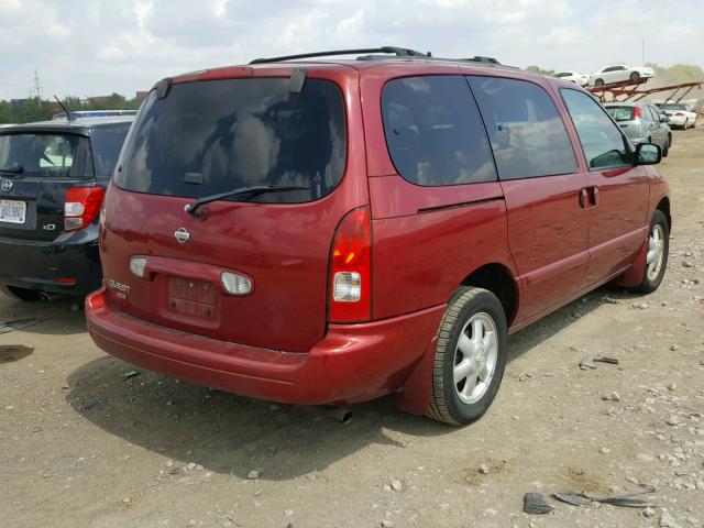 4N2ZN16T61D806867 - 2001 NISSAN QUEST SE RED photo 4