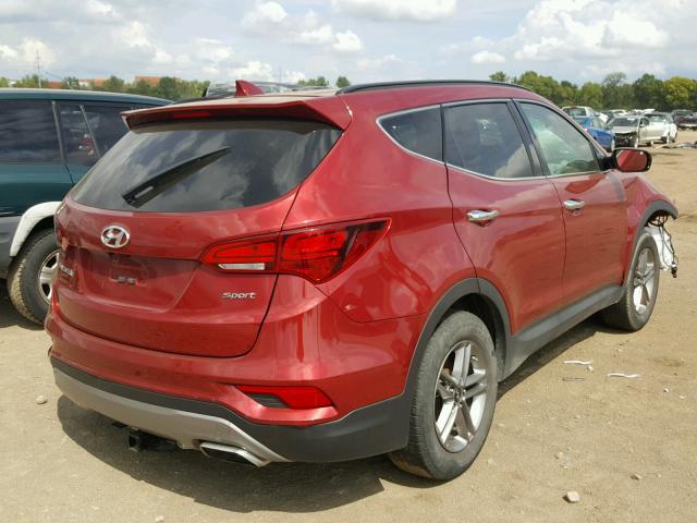 5XYZU3LB5HG391291 - 2017 HYUNDAI SANTA FE S RED photo 4