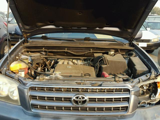 JTEGF21A930110416 - 2003 TOYOTA HIGHLANDER BLUE photo 7