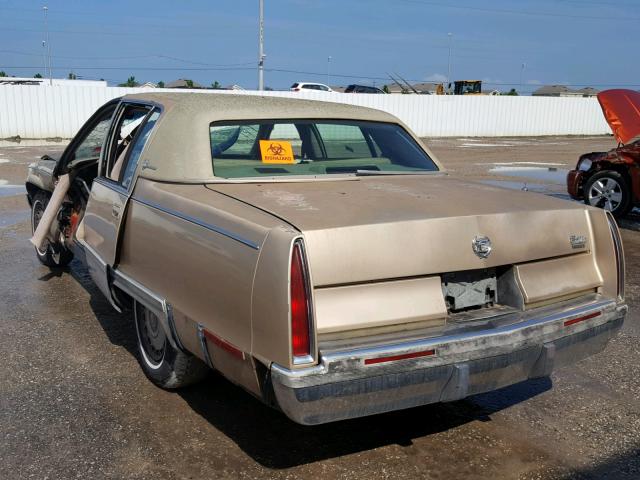 1G6DW52P8SR707534 - 1995 CADILLAC FLEETWOOD GOLD photo 3