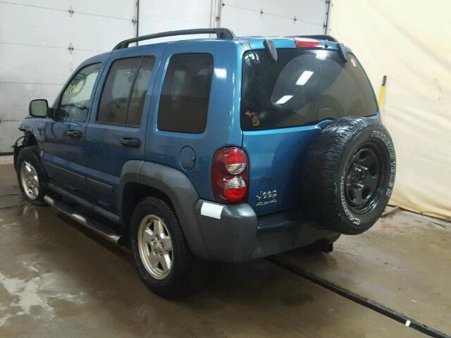 1J4GL48K16W289702 - 2006 JEEP LIBERTY SP BLUE photo 3