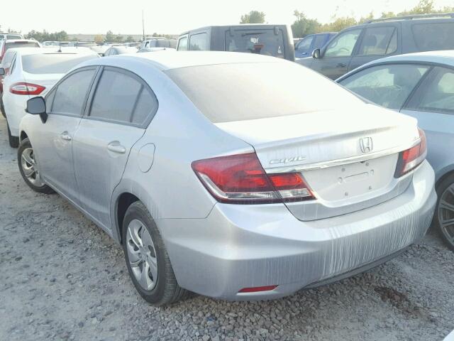 19XFB2F59DE065168 - 2013 HONDA CIVIC LX Argent photo 3