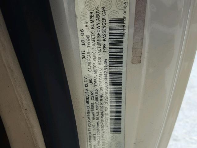 3VWPR31CX6M425145 - 2006 VOLKSWAGEN NEW BEETLE Krem foto 10