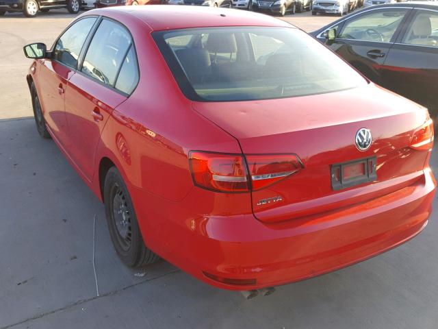 3VW2K7AJ0FM338830 - 2015 VOLKSWAGEN JETTA BASE 红色 照片 3