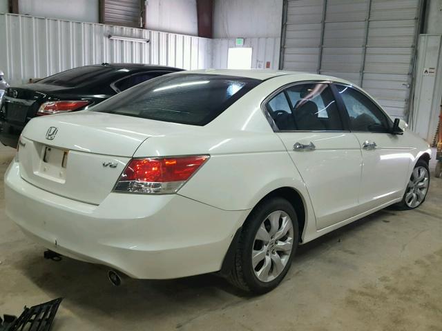 1HGCP36859A017537 - 2009 HONDA ACCORD EXL WHITE photo 4