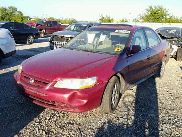 1HGCG56772A009397 - 2002 HONDA ACCORD SE RED photo 2