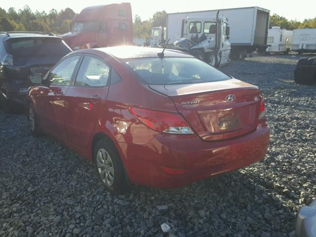 KMHCT4AE9GU103549 - 2016 HYUNDAI ACCENT SE RED photo 3