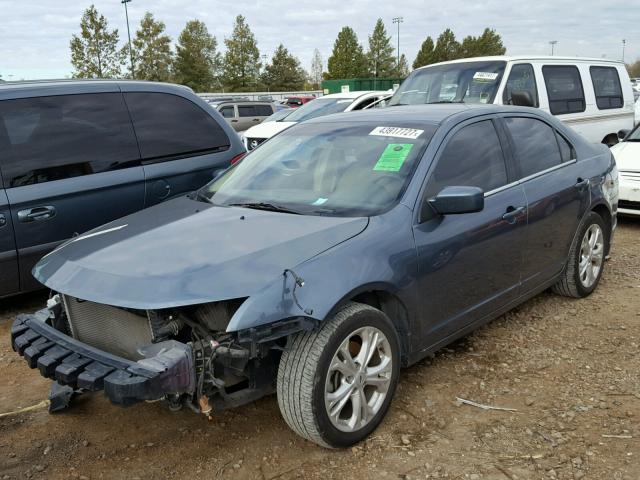 3FAHP0HA5CR224774 - 2012 FORD FUSION SE BLUE photo 2