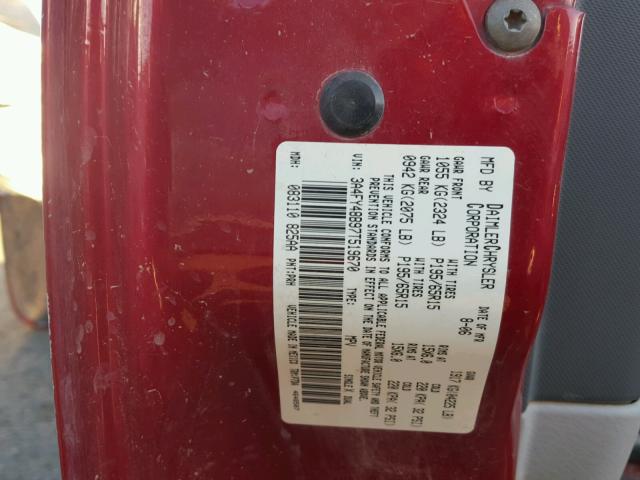 3A4FY48B97T519670 - 2007 CHRYSLER PT CRUISER BURGUNDY photo 10