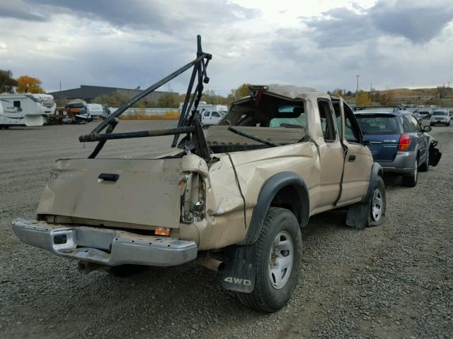 5TEWN72N54Z433302 - 2004 TOYOTA TACOMA XTR TAN photo 4