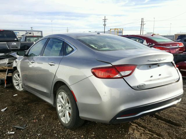 1C3CCCAB1FN527941 - 2015 CHRYSLER 200 LIMITE GRAY photo 3