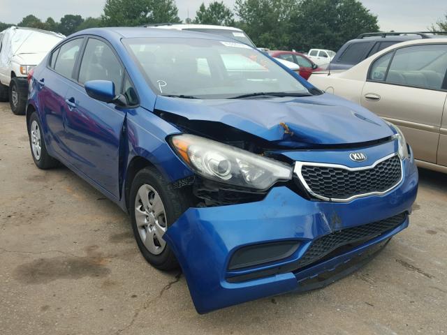 KNAFK4A69E5048196 - 2014 KIA FORTE LX BLUE photo 1