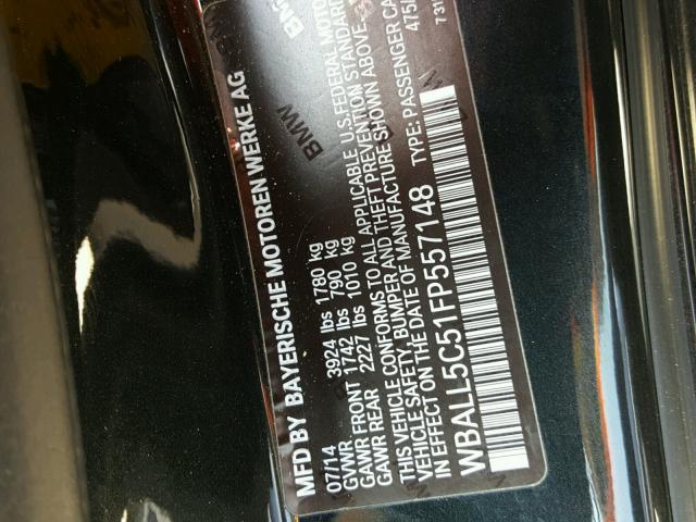 WBALL5C51FP557148 - 2015 BMW Z4 SDRIVE2 BLACK photo 10