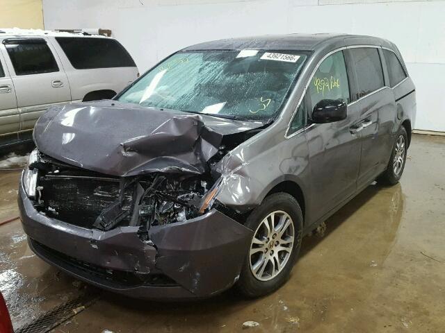 5FNRL5H40CB047991 - 2012 HONDA ODYSSEY EX GRAY photo 2
