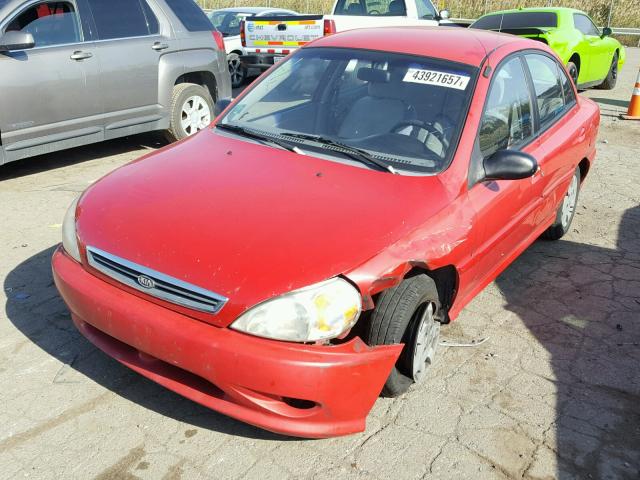 KNADC123116047782 - 2001 KIA RIO RED photo 2