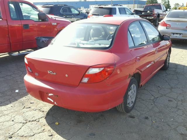 KNADC123116047782 - 2001 KIA RIO RED photo 4