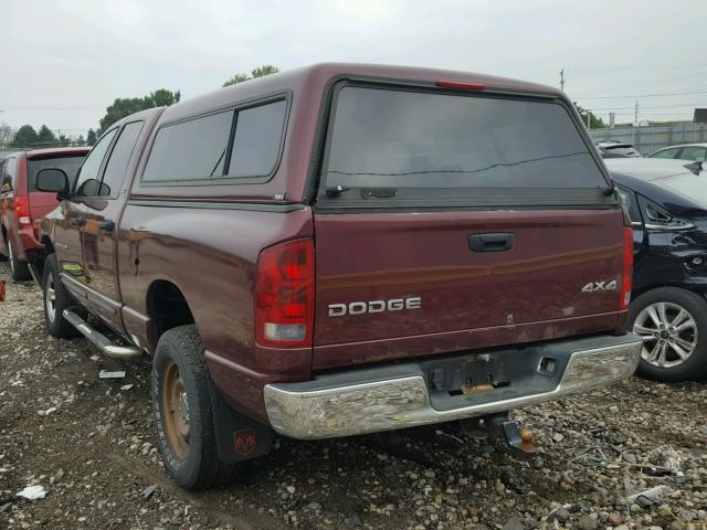 3D7HU18Z82G127809 - 2002 DODGE RAM 1500 BURGUNDY photo 3