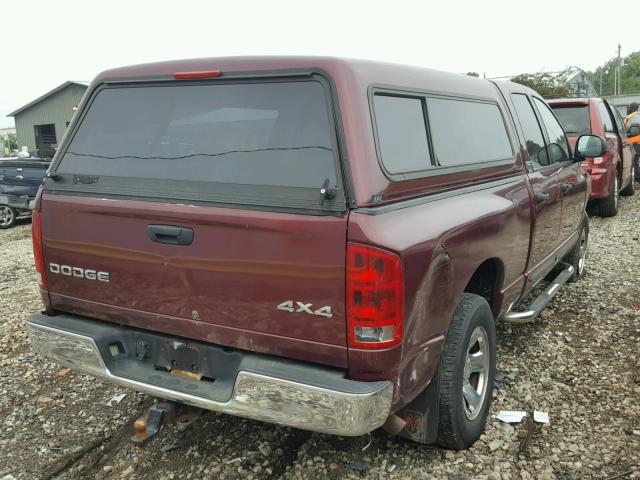 3D7HU18Z82G127809 - 2002 DODGE RAM 1500 BURGUNDY photo 4