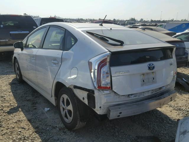 JTDKN3DU4D5698582 - 2013 TOYOTA PRIUS WHITE photo 3