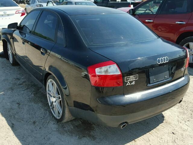 WAUJC68E93A273223 - 2003 AUDI A4 1.8T BLACK photo 3