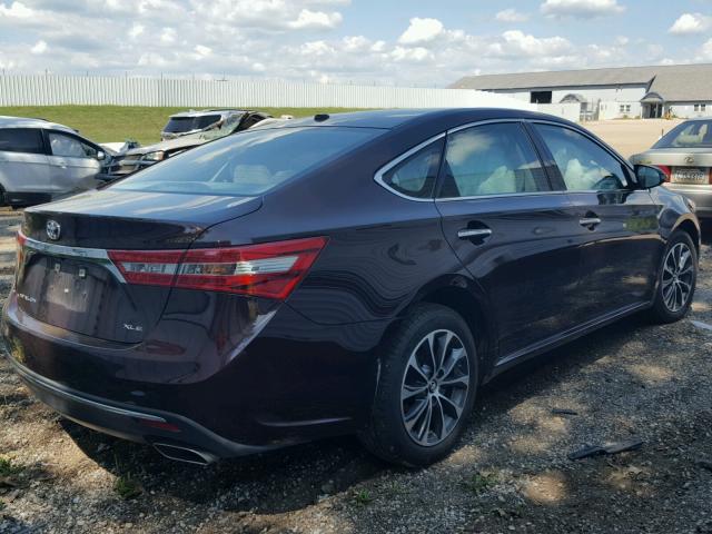 4T1BK1EB3JU265424 - 2018 TOYOTA AVALON XLE MAROON photo 4