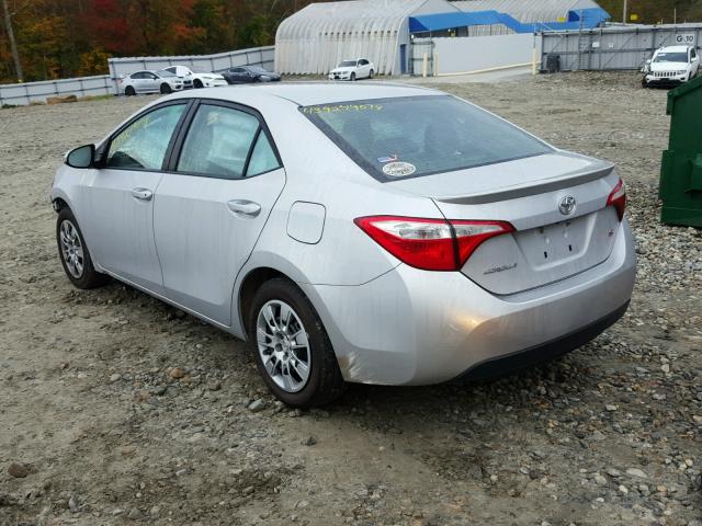 2T1BURHE9FC332759 - 2015 TOYOTA COROLLA L GRAY photo 3