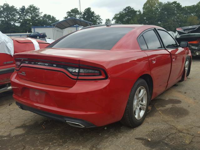 2C3CDXBGXFH754231 - 2015 DODGE CHARGER SE RED photo 4