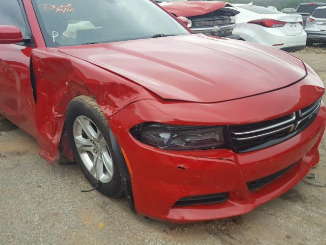 2C3CDXBGXFH754231 - 2015 DODGE CHARGER SE RED photo 9