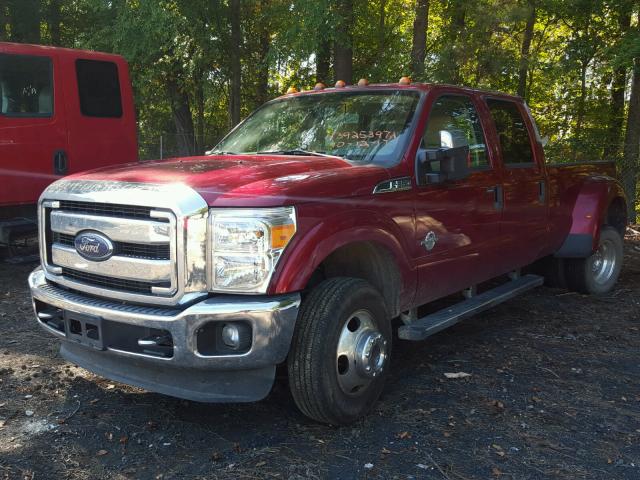 1FT8W3DT4EEB57774 - 2014 FORD F350 SUPER BURGUNDY photo 2