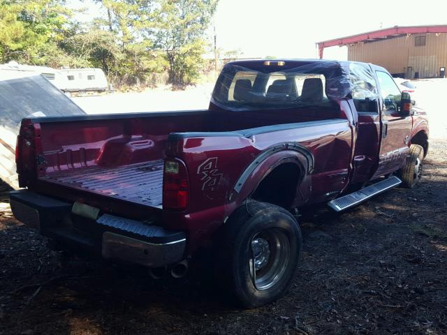 1FT8W3DT4EEB57774 - 2014 FORD F350 SUPER BURGUNDY photo 4