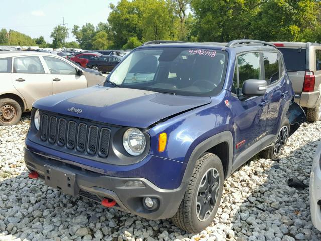 ZACCJBCT4GPE00160 - 2016 JEEP RENEGADE T BLUE photo 2