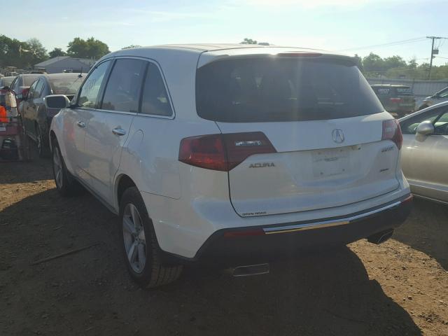 2HNYD2H20CH523716 - 2012 ACURA MDX WHITE photo 3