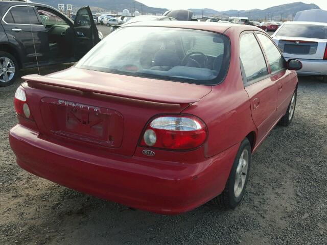 KNAFB1212Y5836369 - 2000 KIA SEPHIA RED photo 4