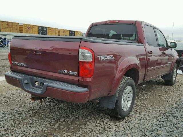 5TBDT48104S463281 - 2004 TOYOTA TUNDRA DOU MAROON photo 4