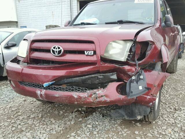 5TBDT48104S463281 - 2004 TOYOTA TUNDRA DOU MAROON photo 9