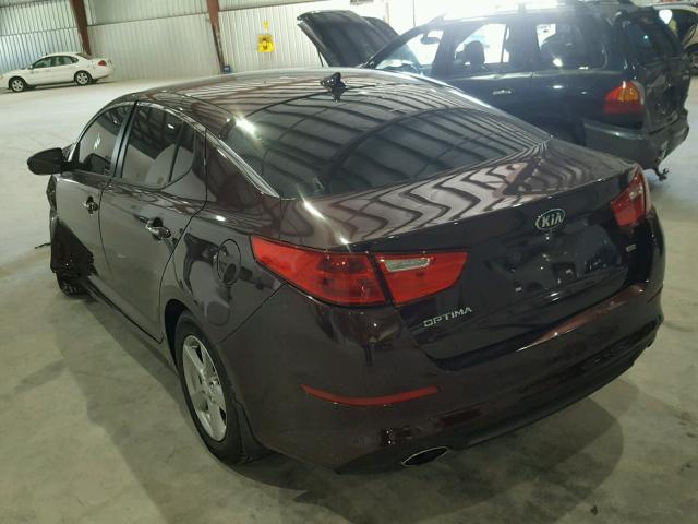 5XXGM4A73FG380691 - 2015 KIA OPTIMA BURGUNDY photo 3