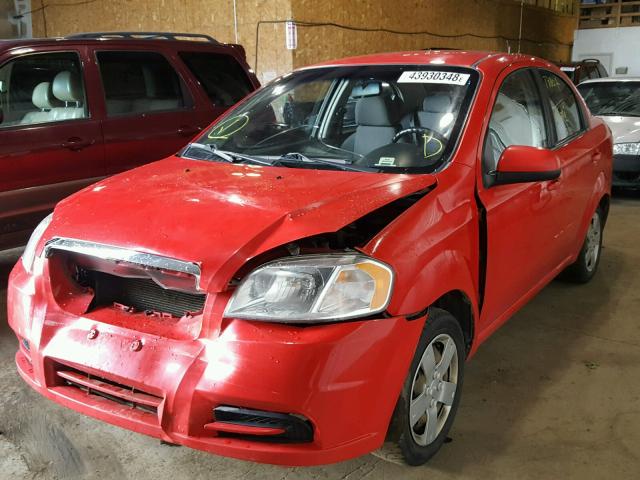 KL1TD5DE9AB100664 - 2010 CHEVROLET AVEO LS RED photo 2