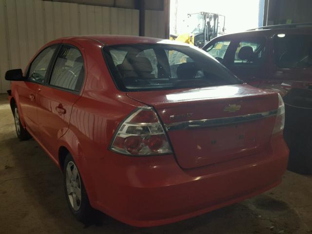 KL1TD5DE9AB100664 - 2010 CHEVROLET AVEO LS RED photo 3