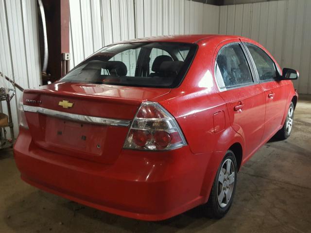 KL1TD5DE9AB100664 - 2010 CHEVROLET AVEO LS RED photo 4